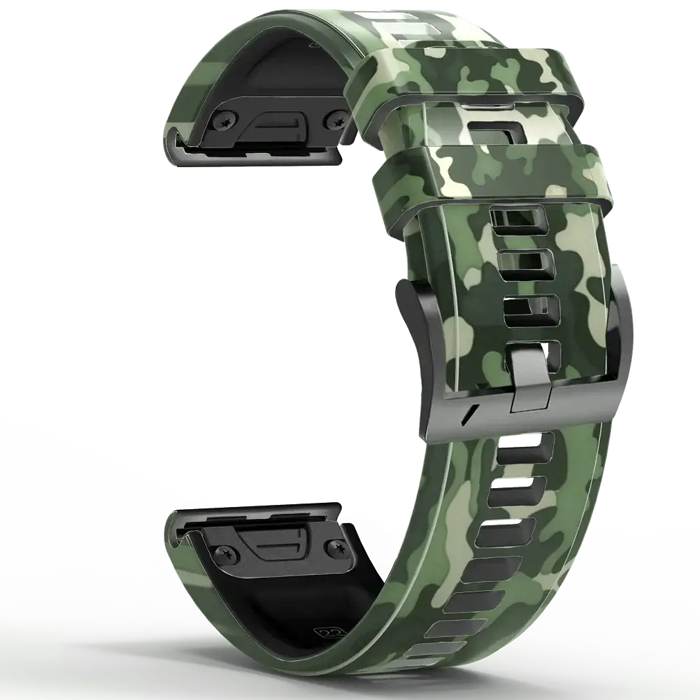 Siliconen Horloge Bandje Camouflage Print Verstelbaar Sportief 22mm 26mm Verwisselbaar Polsband Unisex