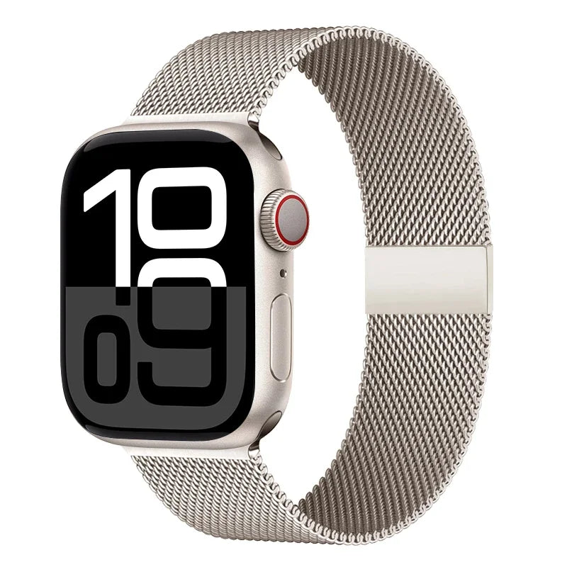 Milanese Mesh Horlogeband Roestvrij Staal Verstelbaar Magnetisch Slot Smartwatch 38-49mm Polsband Accessoire