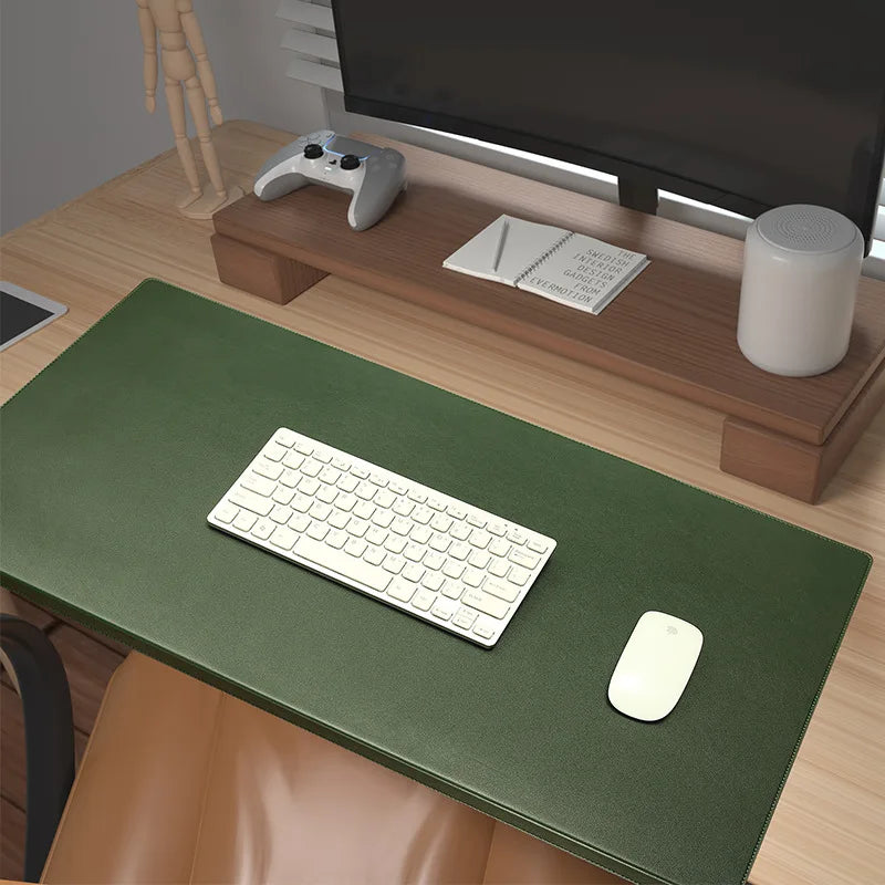 Ergonomisch Bureauonderlegger met Polssteun en Antislip PU-Leder Werkmat voor Kantoor Gaming 60x30 80x32