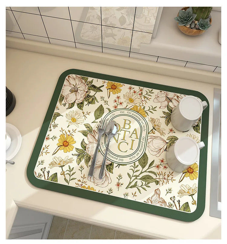 Absorberende Keukenmat Antislip 50x60cm Microvezel Sneldrogend Wasbaar Hygiënisch Vloerkleed Aanrecht
