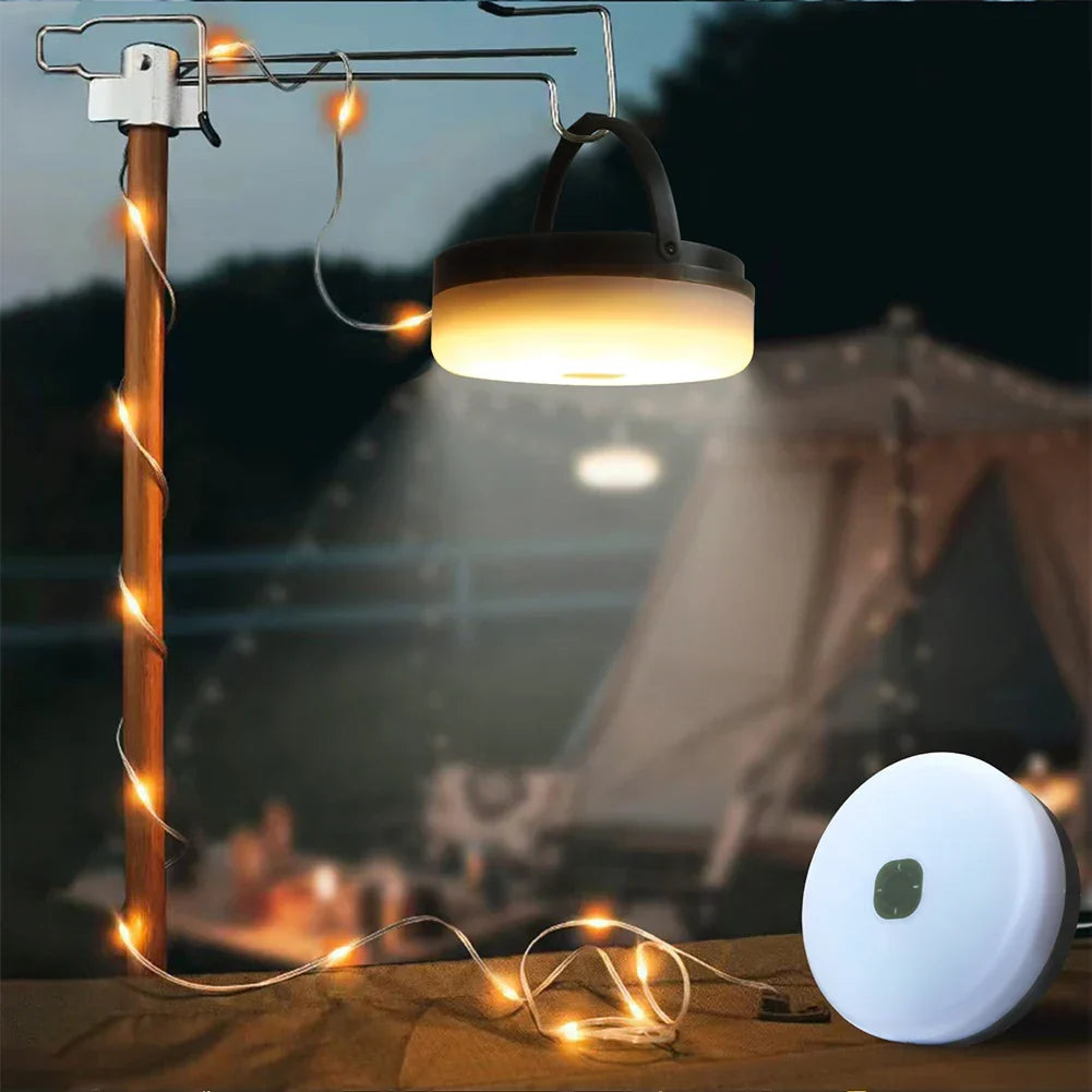 Draagbare Campinglamp met Zonne-energie en Powerbank - Waterdicht LED-Lampje met Lichtslinger voor Outdoor & Camping