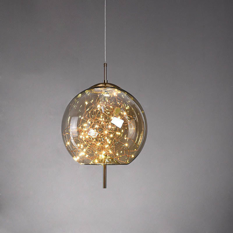 Glazen LED Hanglamp met Warm Scandinavisch Design - Amber of Grijs 24W