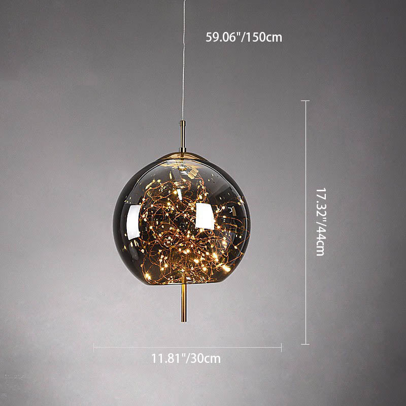 Glazen LED Hanglamp met Warm Scandinavisch Design - Amber of Grijs 24W