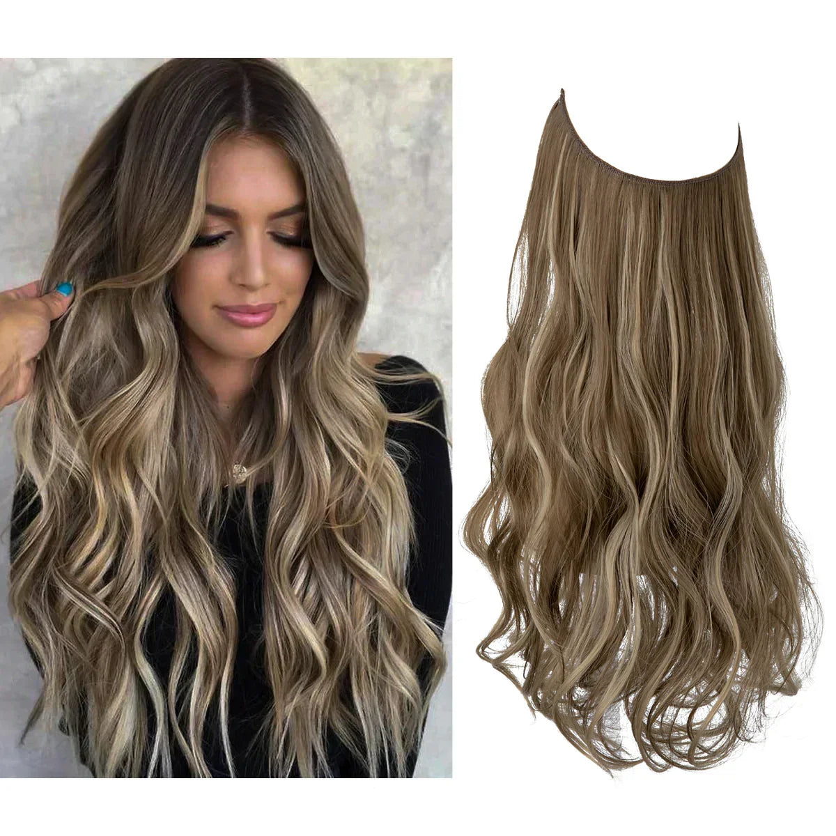 Echthaar Extensions met Natuurlijke Golvende Volume Blond 35-45cm