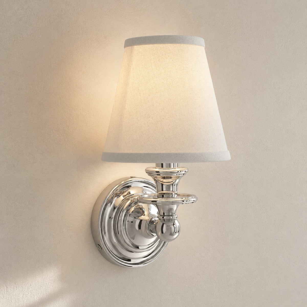 Wandlamp met stoffen kap en zwanenhalsarm - smeedijzeren armatuur met verstelbare leeslamp