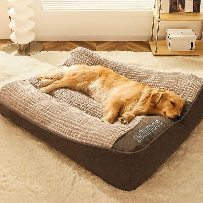 Hondenmand Pluche Antislip Wasbaar Bruin 80x64cm Orthopedisch Hondenbed Groot
