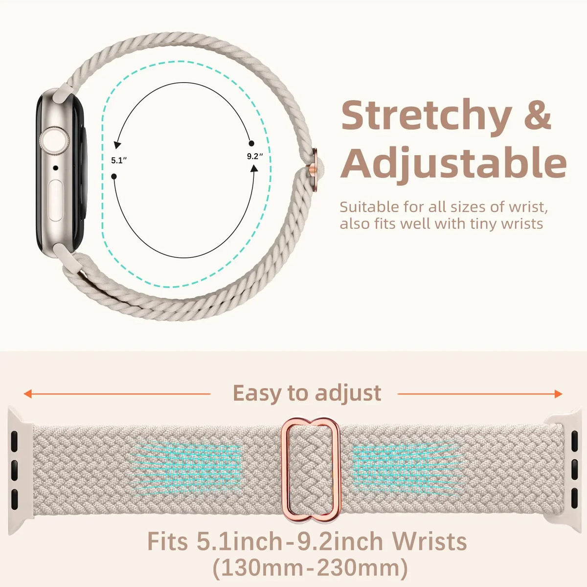Elastische Gevlochten Smartwatch Bandje Nylon 38mm-49mm Verstelbaar Ademend Sportband voor Apple Watch