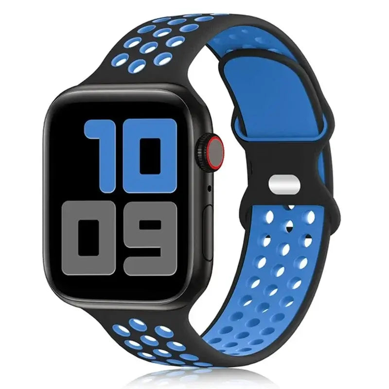 Siliconen Smartwatch Bandje - Ademend Sportbandje met Dubbele Kleuren voor 38mm tot 49mm Horloges Unisex