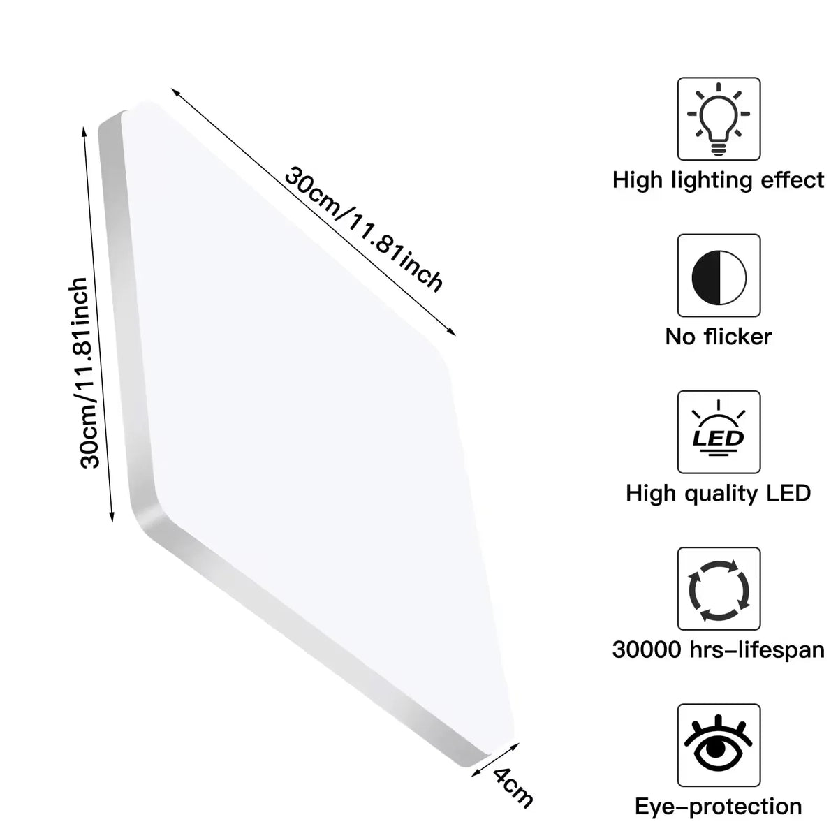 Badkamerlamp Plafond LED Vierkant 48W 6500K IP44 5400LM