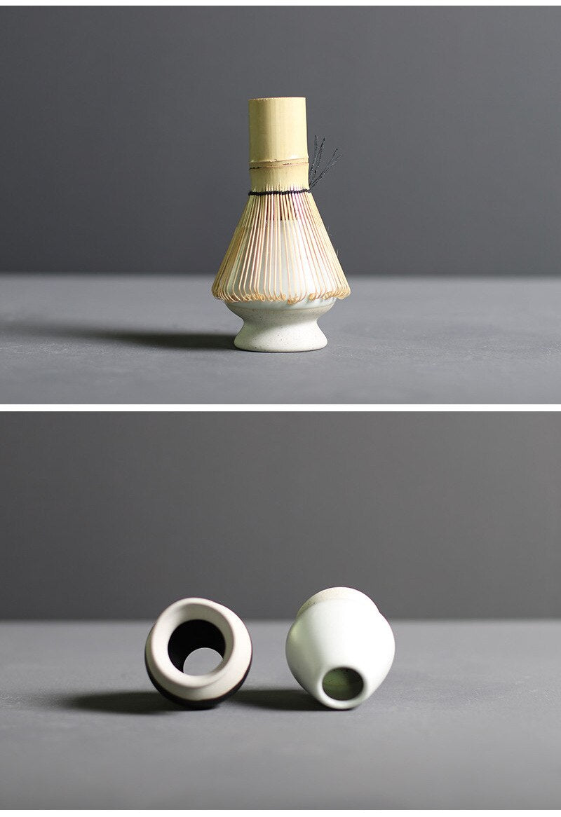 Japanse Matcha Theeset 4-delig Bamboe Keramiek Traditionele Ceremonie Klopper Kom Lepel Theeservies Thee