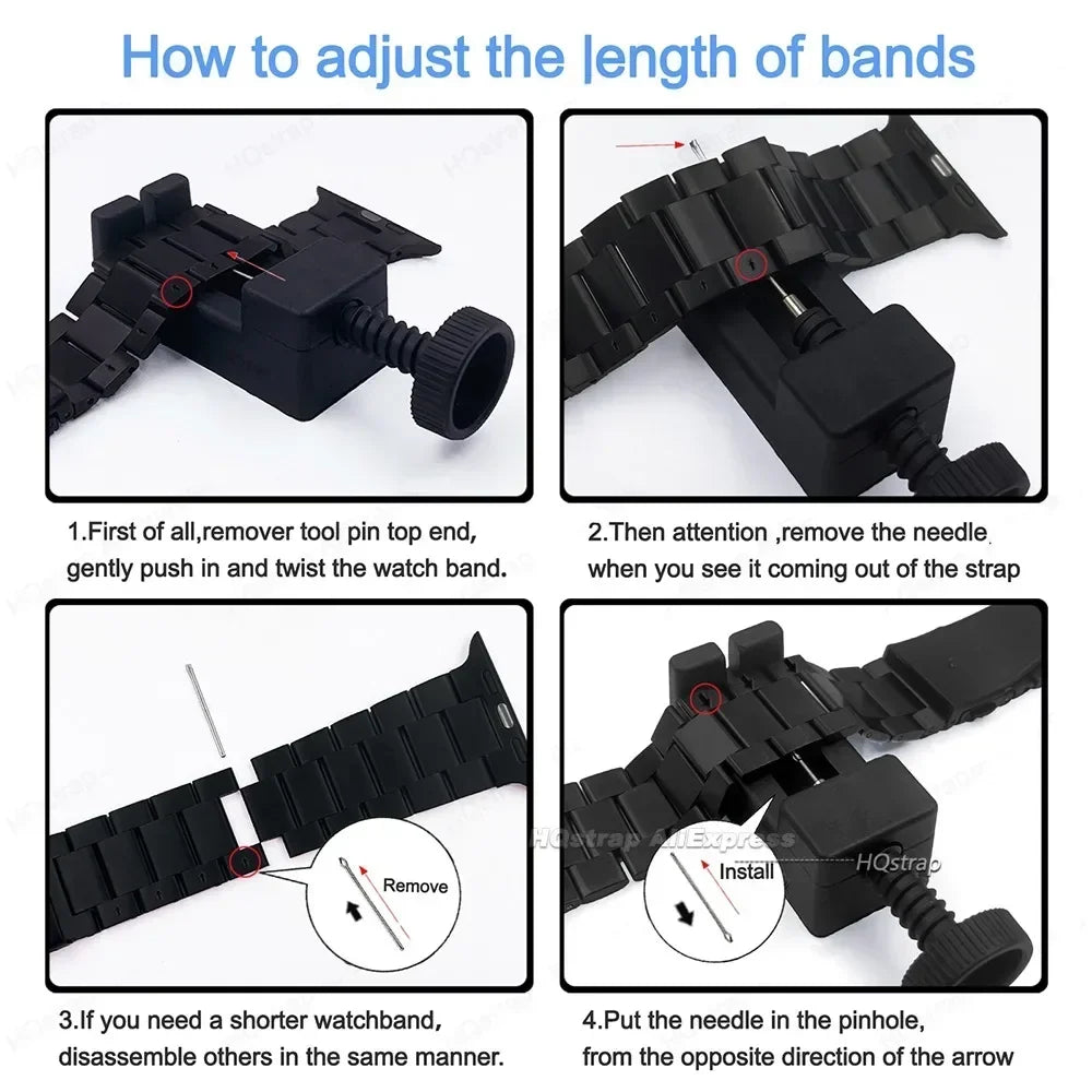 Smartwatch Armband Roestvrij Staal Verstelbaar 20-26mm Metalen Polsband Zilver Zwart Elegante Bandje