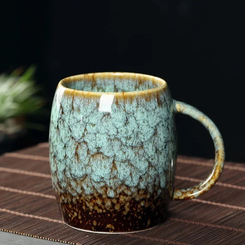 Keramische Koffiemok met Artisanaal Glanzend Oppervlak - Hittebestendig Servies voor Koffie Thee Ontbijt - Handgemaakte Keramiek Drinkbeker