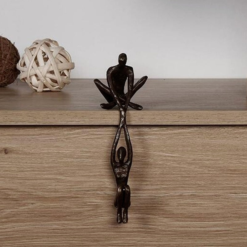 Decoratief beeld polystone 20cm zwart woonkamer sculptuur modern kunst beeld liefde verbinding