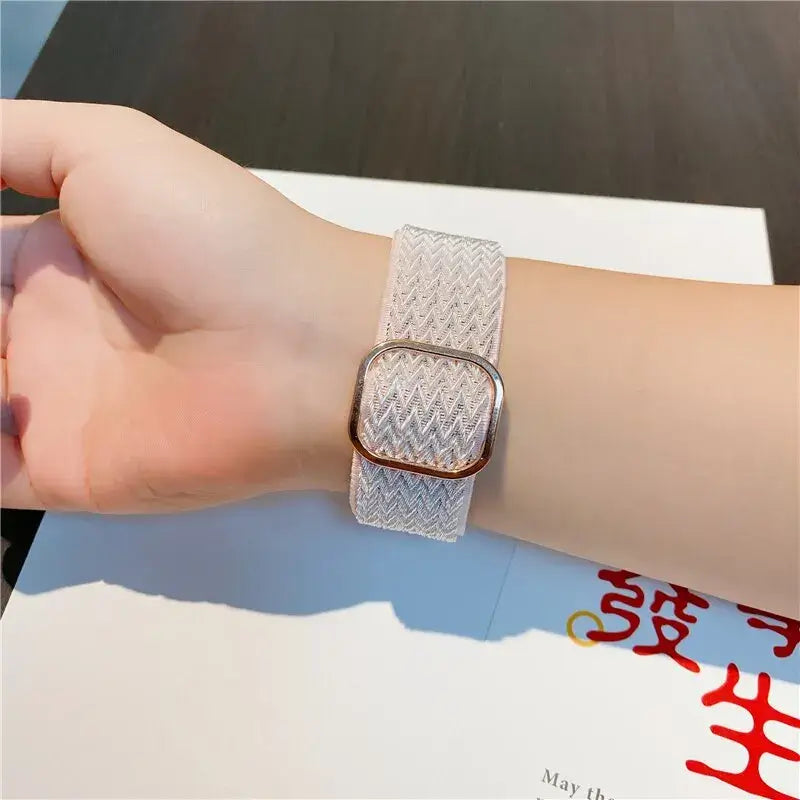 Elastische Nylon Smartwatchband Verwisselbaar Polsbandje Comfortabel Duurzaam Design Sportief Actief