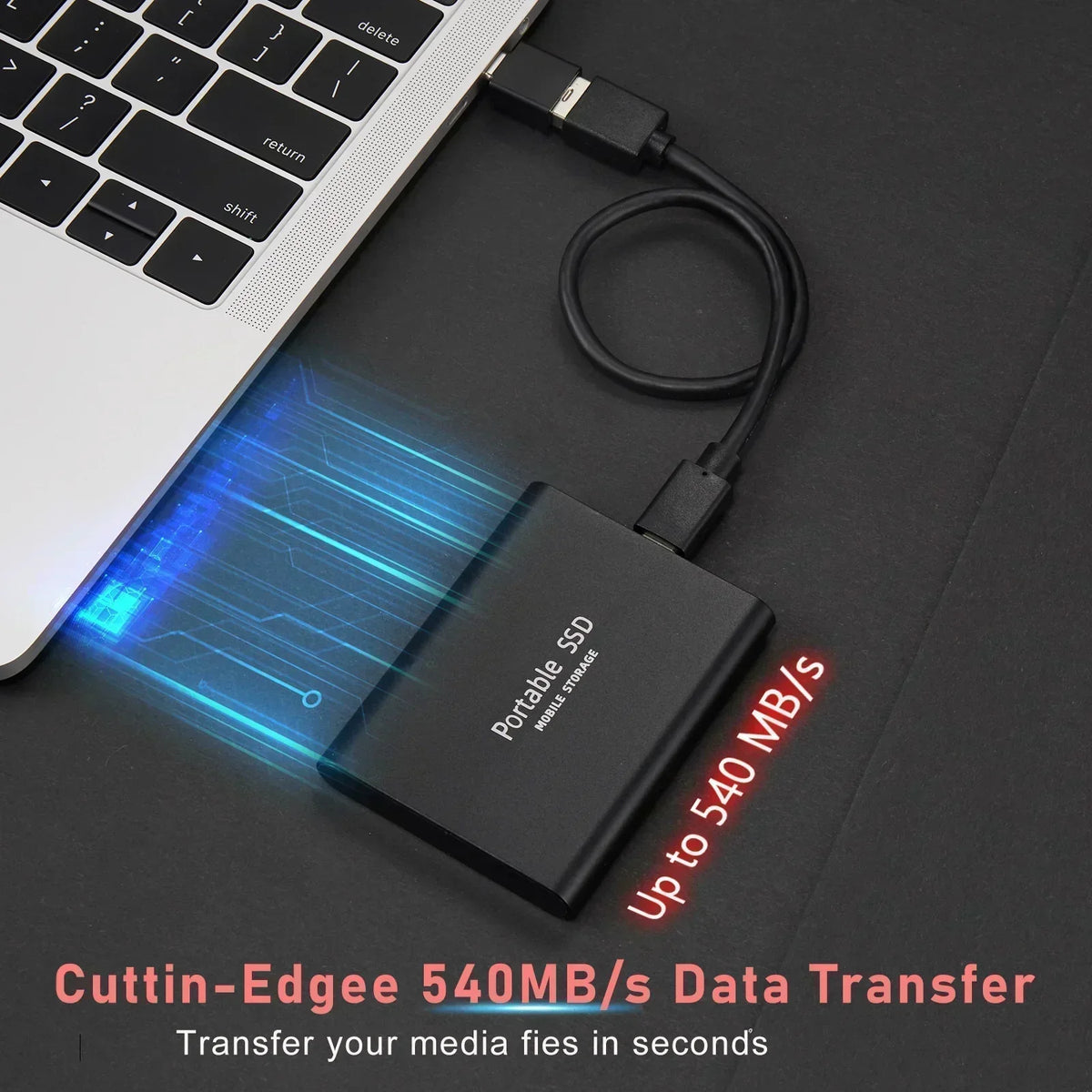 Externe SSD-schijf 2TB USB 3.1 Type-C draagbare gegevensopslag snelle overdracht compact design beveiliging