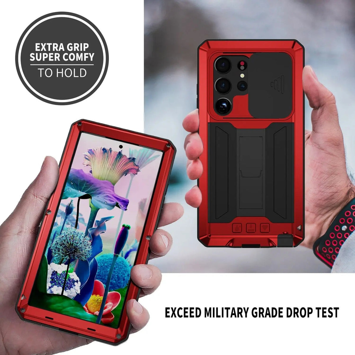 360° Telefoonhoesje Aluminium TPU Schokbestendig met Standaard Kickstand Draadloos Opladen Bescherming