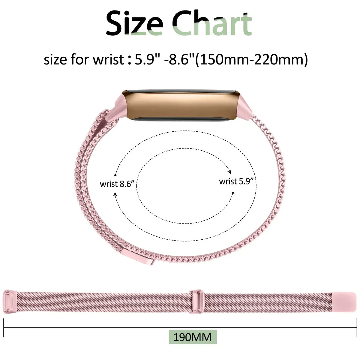 Magnetische Smartwatch Band RVS Mesh Verstelbaar Horloge Bandje Polsband voor Fitness Tracker Sporthorloge