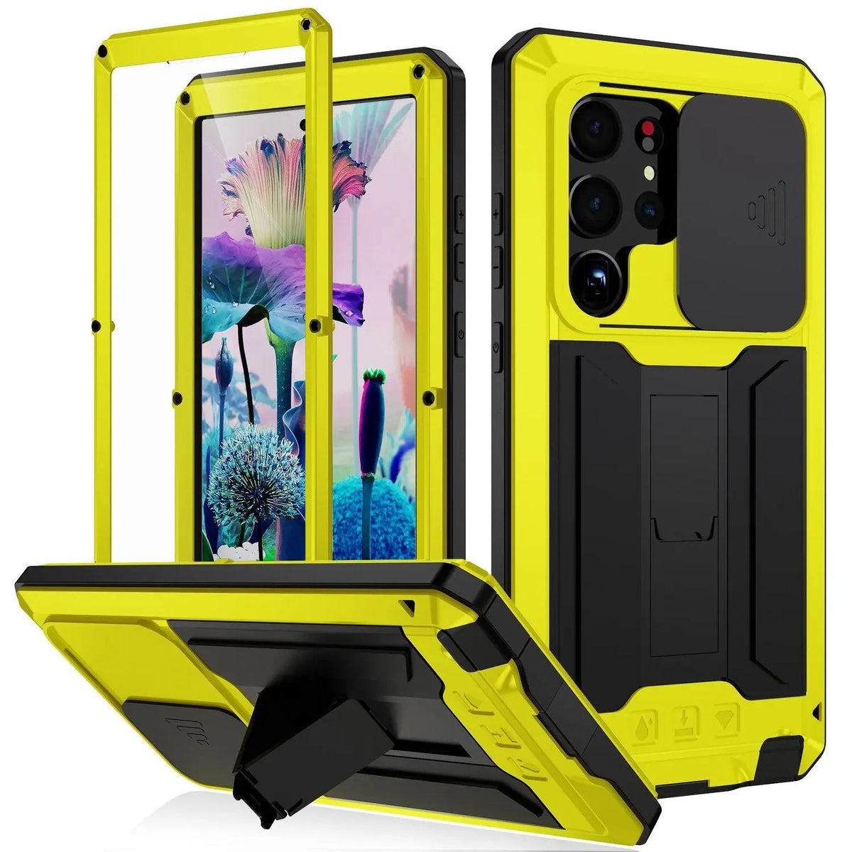 360° Telefoonhoesje Aluminium TPU Schokbestendig met Standaard Kickstand Draadloos Opladen Bescherming