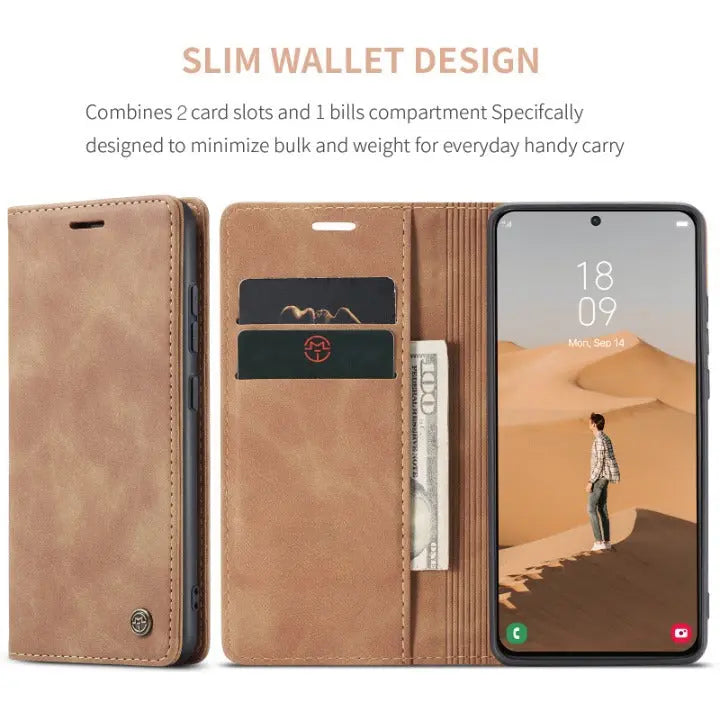 Leren Wallet Hoes met Pasjeshouder voor Galaxy S22 Plus Ultra - Beschermend Telefoonhoesje Portemonnee
