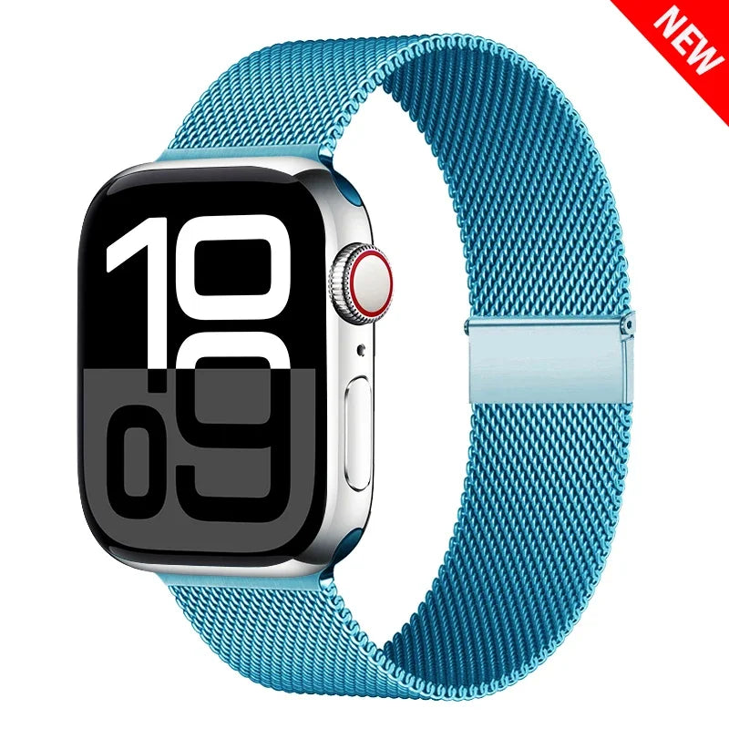 Milanese Mesh Horlogeband Roestvrij Staal Verstelbaar Magnetisch Slot Smartwatch 38-49mm Polsband Accessoire