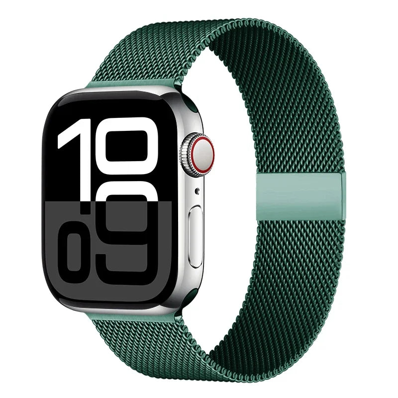Milanese Mesh Horlogeband Roestvrij Staal Verstelbaar Magnetisch Slot Smartwatch 38-49mm Polsband Accessoire