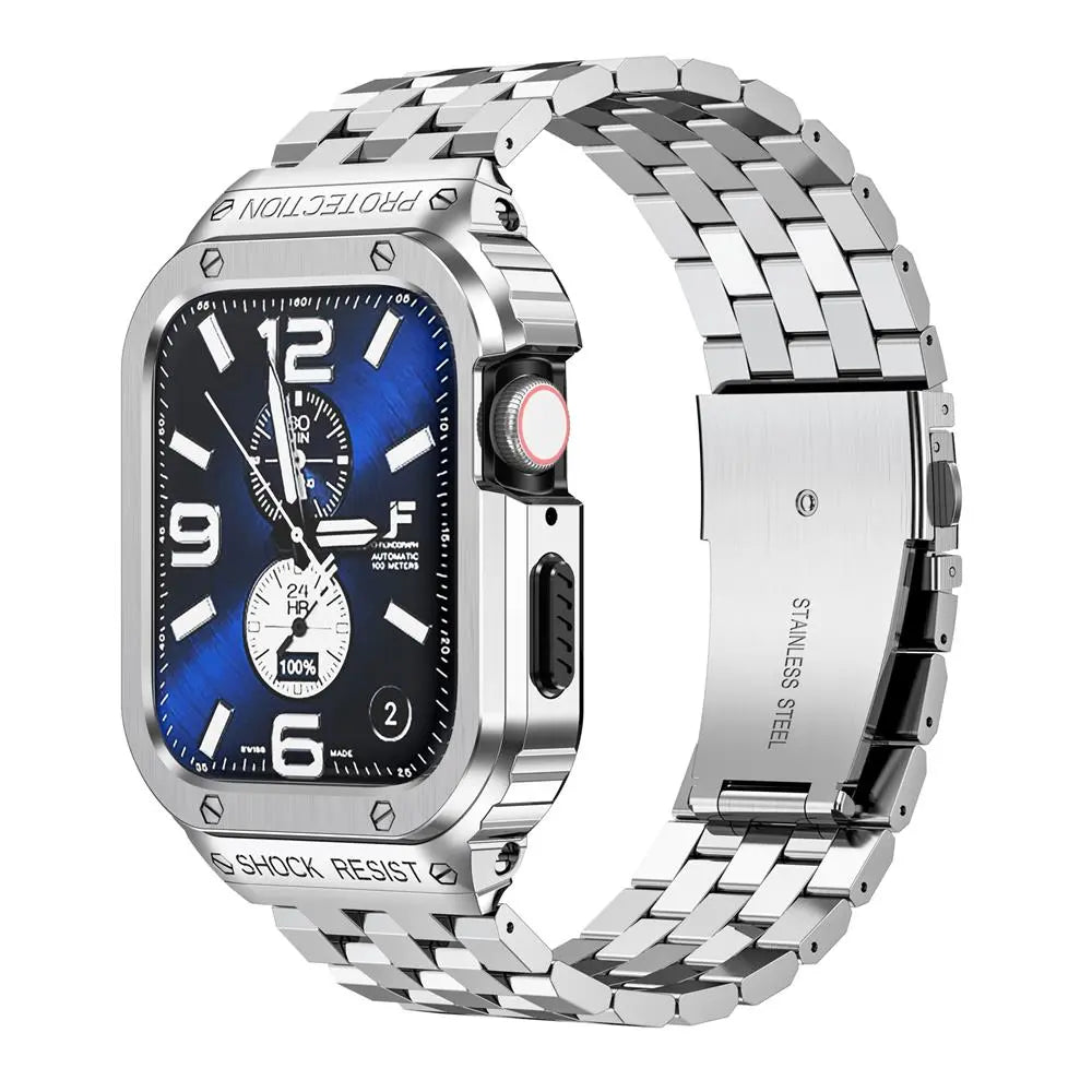 Roestvrijstalen Schakelband met Beschermhoes voor Smartwatch 49mm Ultra Model Verstelbare Polsband Accessoire