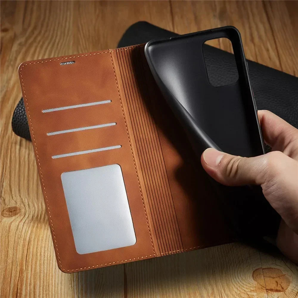 Samsung Hoesje met Standaard - Magnetische Leren Klaphoes met Schermbescherming voor Onderweg