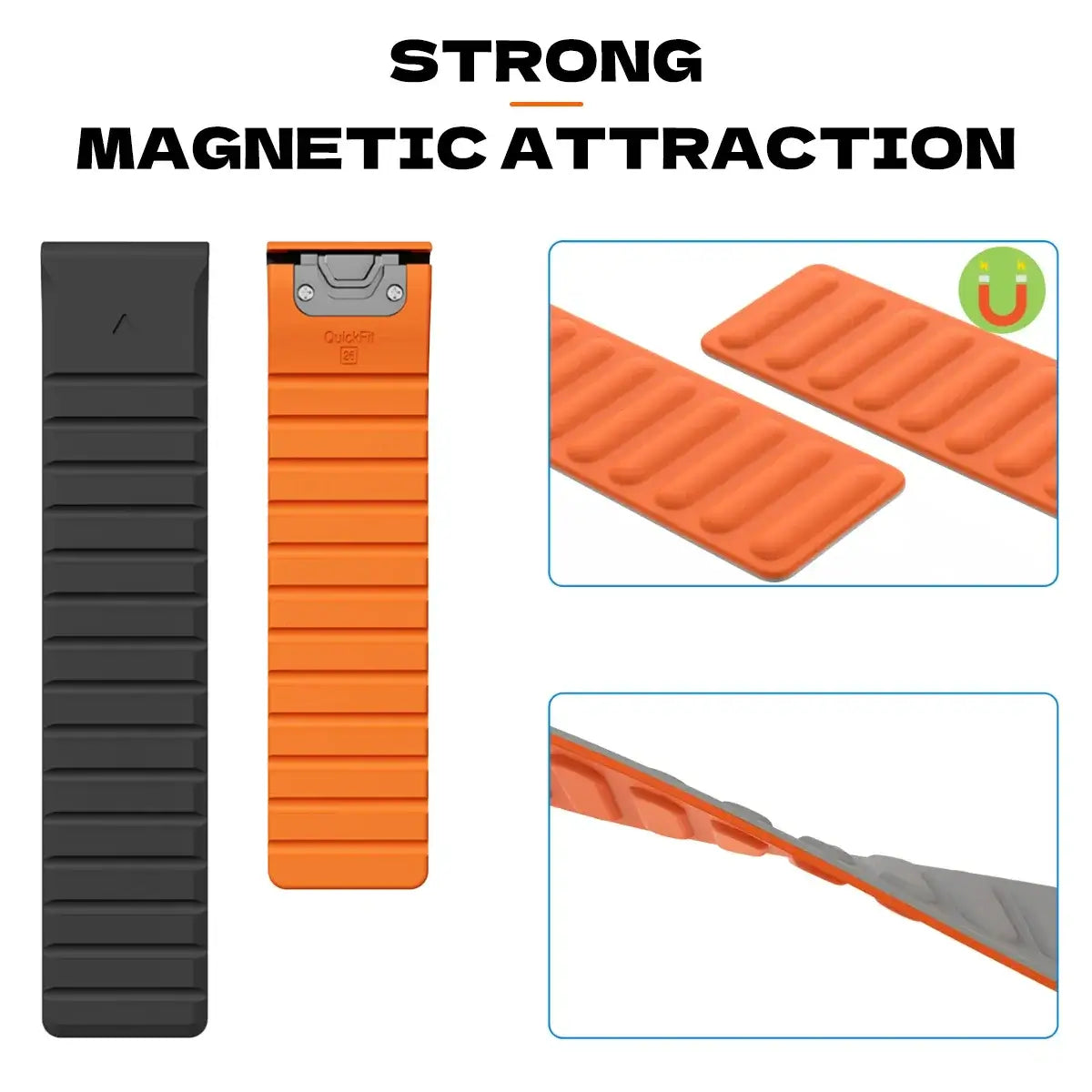 Siliconen Smartwatch Bandje met Magnetische Sluiting - Verwisselbare Horlogeband 22mm 26mm Sporthorloge