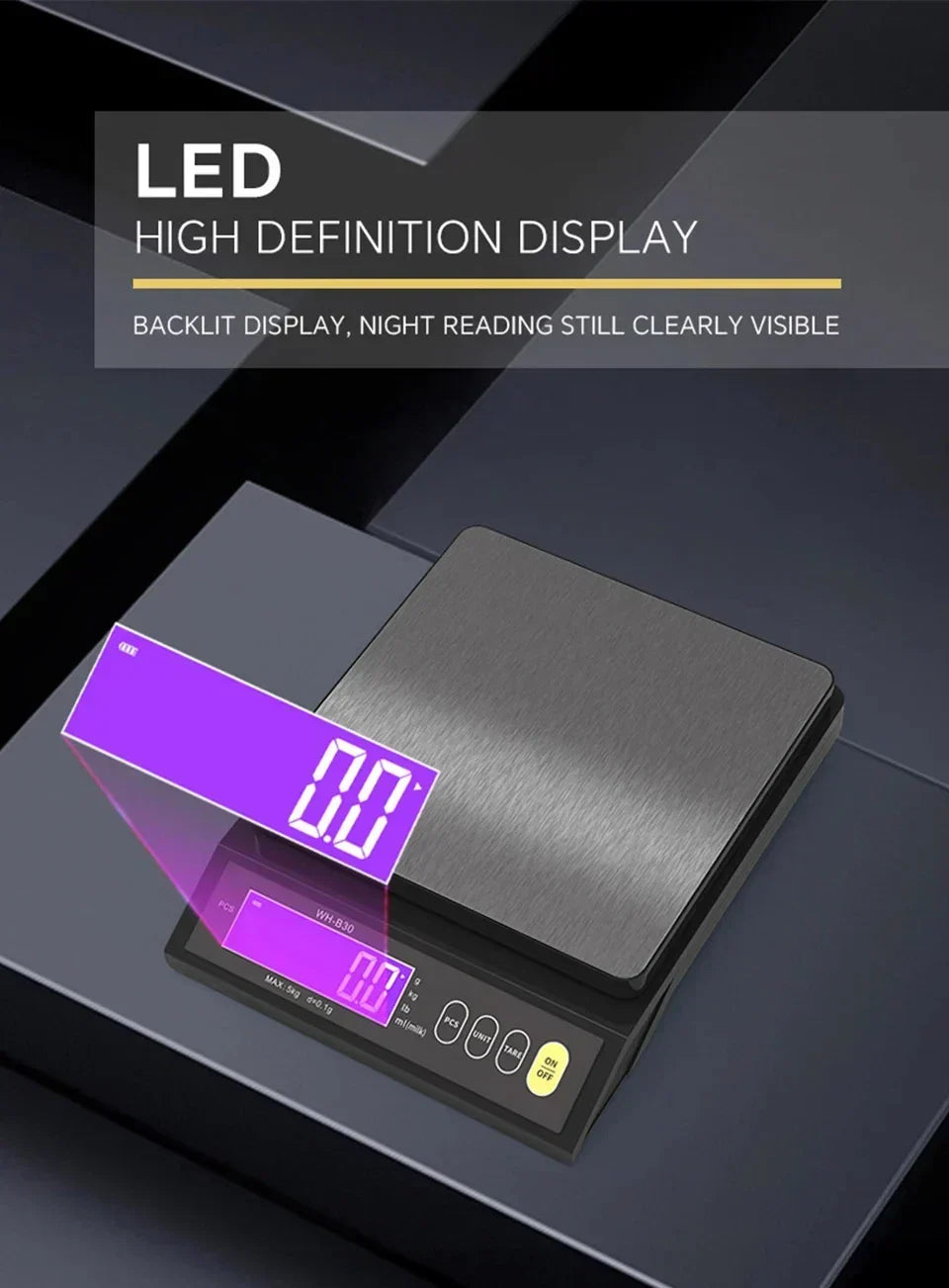 Digitale Keukenweegschaal RVS Waterdicht 10kg Precisie Bakken Koken Portioneren Oplaadbaar LCD Display