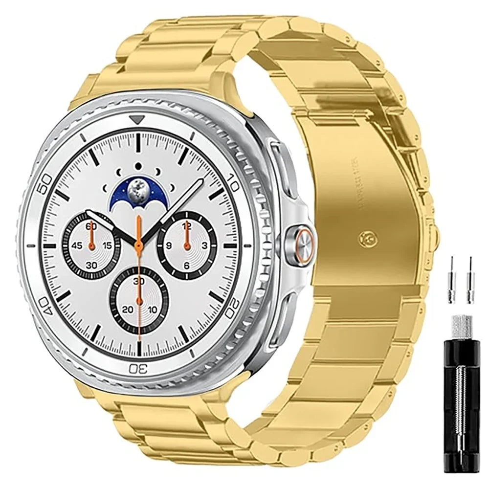 Metalen Schakelarmband Smartwatch Roestvrij Staal 40mm 44mm 46mm Zilver Goud Zwart Rosé Polsband Horlogeband
