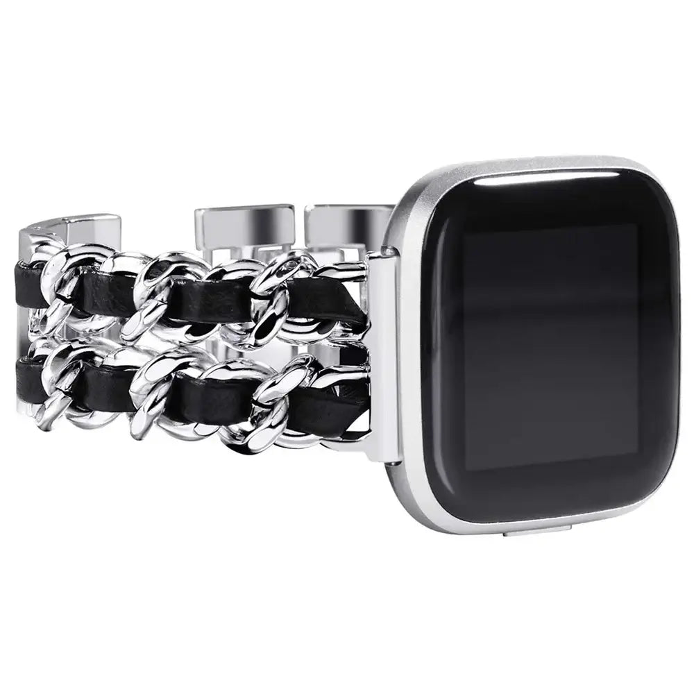 Leren Metalen Smartwatch Bandje met Verstelbare Sluiting Universeel Compatibel voor Fitness Sport Horloge