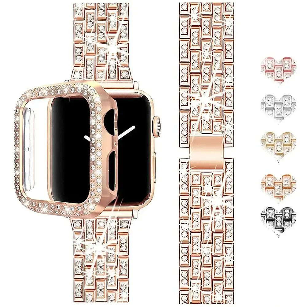 Smartwatch Bandje met Kristallen Edelstaal Verstelbaar Luxe Horloge Band Sparkle Statement Accessoire