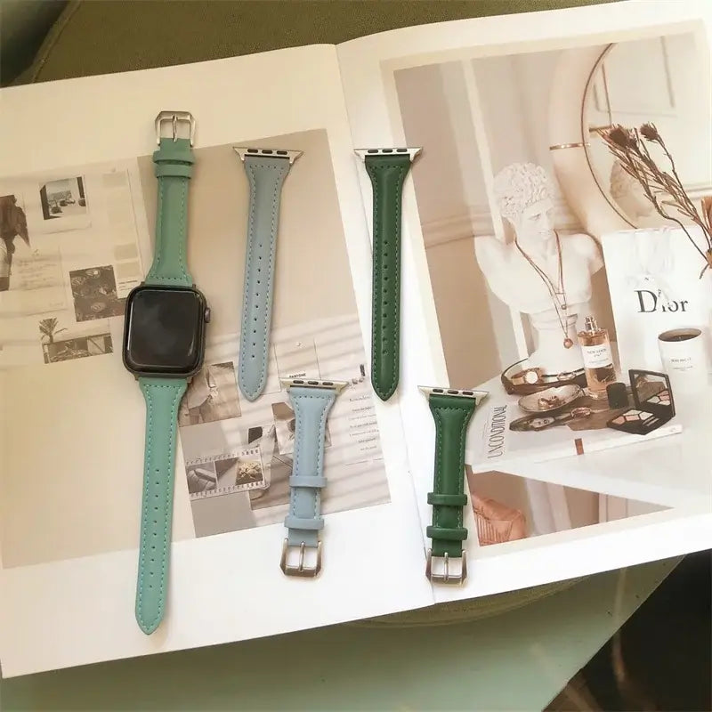 Leren Horlogebandje Smartwatch Universeel Verstelbaar 38-49mm Premium Lederen Polsband Sportief Design