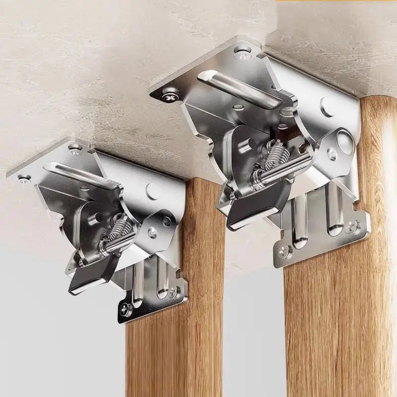 Klapbeugel Staal 2mm 66x54x63mm 225kg Auto-Lock Klaptafel Werkbank Balkon Keuken Wandbeugel Opklapbaar Ruimtebesparend 2 Stuks
