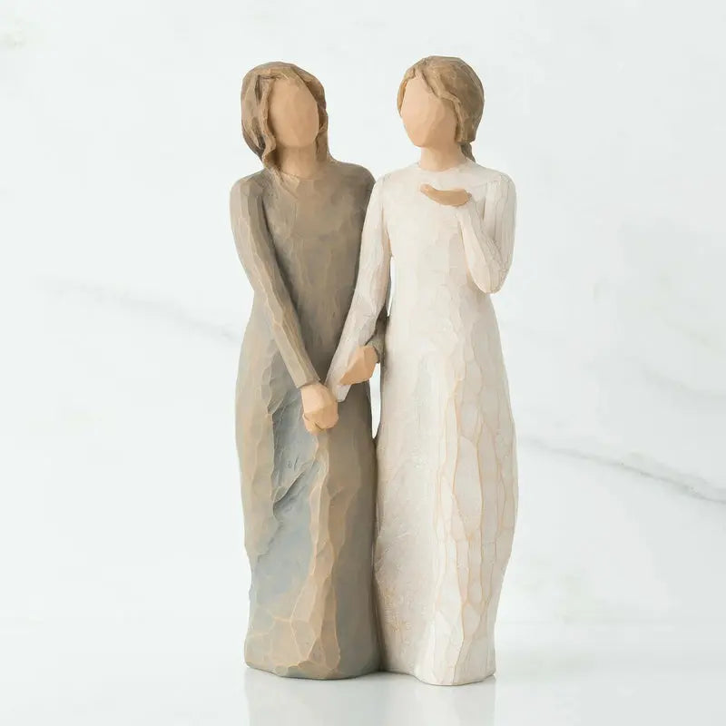 Decoratieve Zusterbeeldje van Kunsthars - Handgemaakt Symbool van Verbondenheid en Vertrouwen