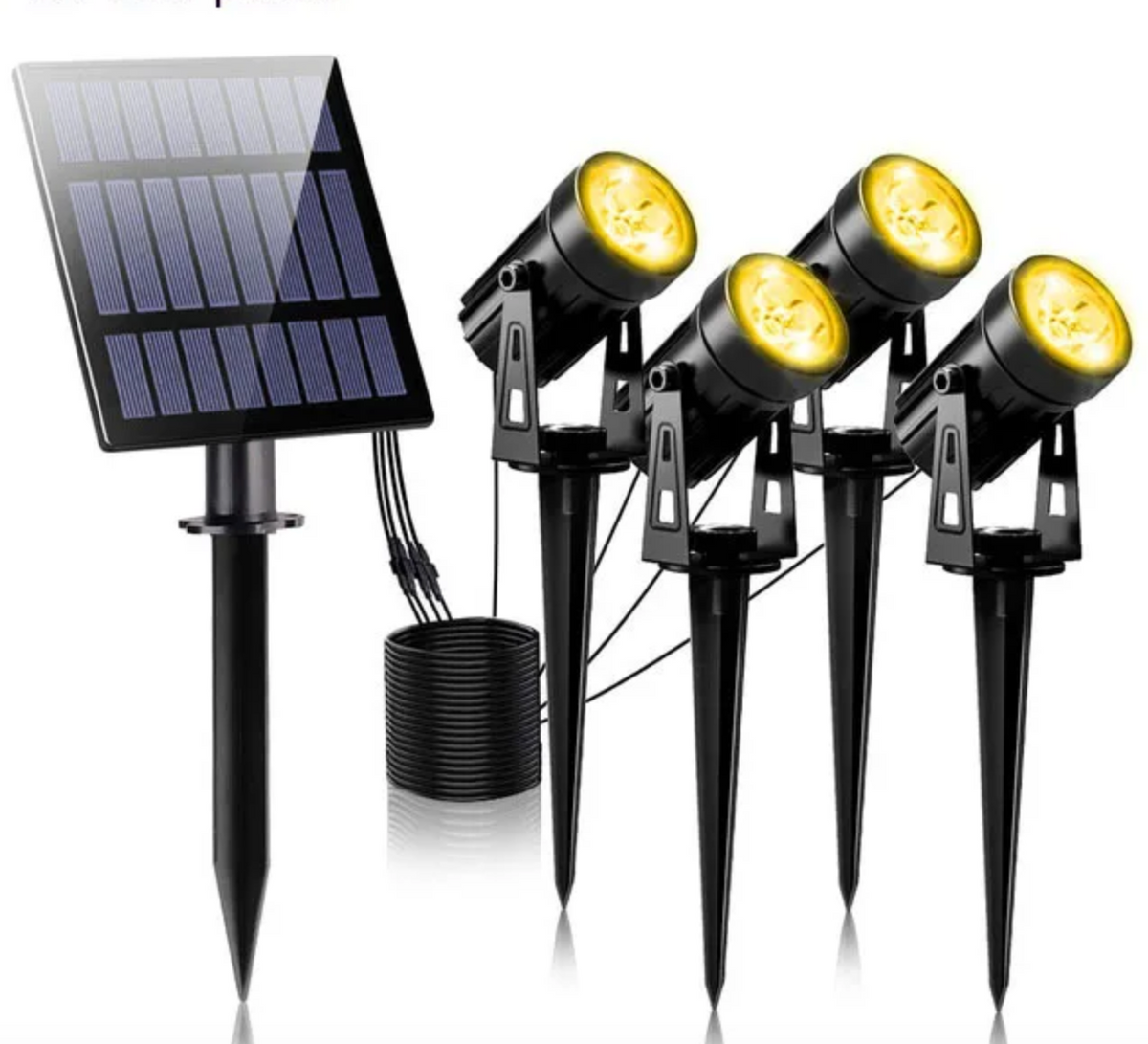 Solar Tuinspot Set 5 Stuks met Zonnepaneel IP65 Waterdicht Verstelbare LED Spotlights Grondstaken Tuinverlichting Automatische Schemersensor Buitenverlichting