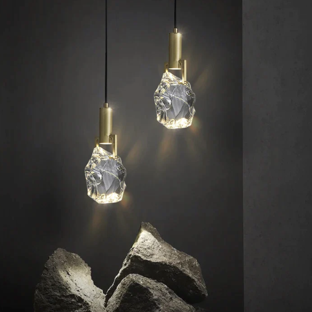 Kristallen Hanglamp met Verstelbare Kabel | Goudkleurige Verlichting voor Woonkamer en Eetkamer | Moderne Decoratieve Lamp