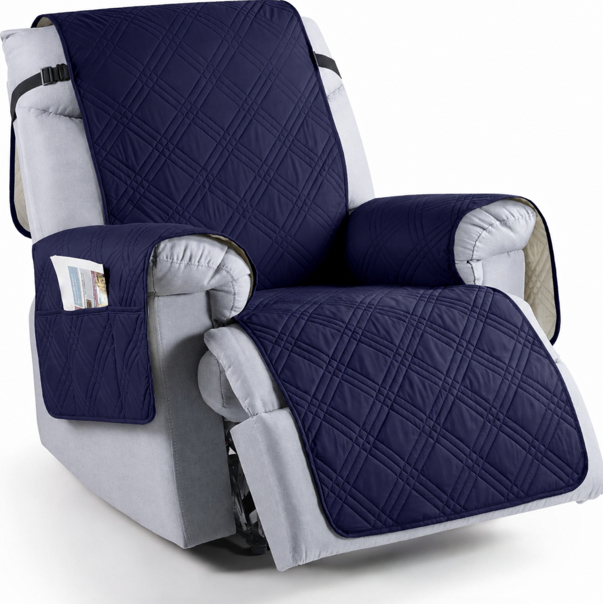 Waterdichte Relaxstoelhoes met Anti-slip Microvezel en Opbergzakken Beschermhoes Fauteuil Huisdieren
