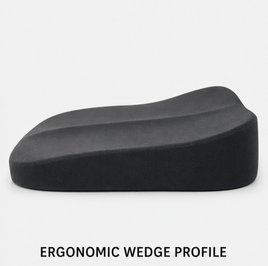 Ergonomisch Autokussen Wigvorm Memory Foam Zitverhoging Anti-Slip Ademend Comfort voor Lange Ritten Auto