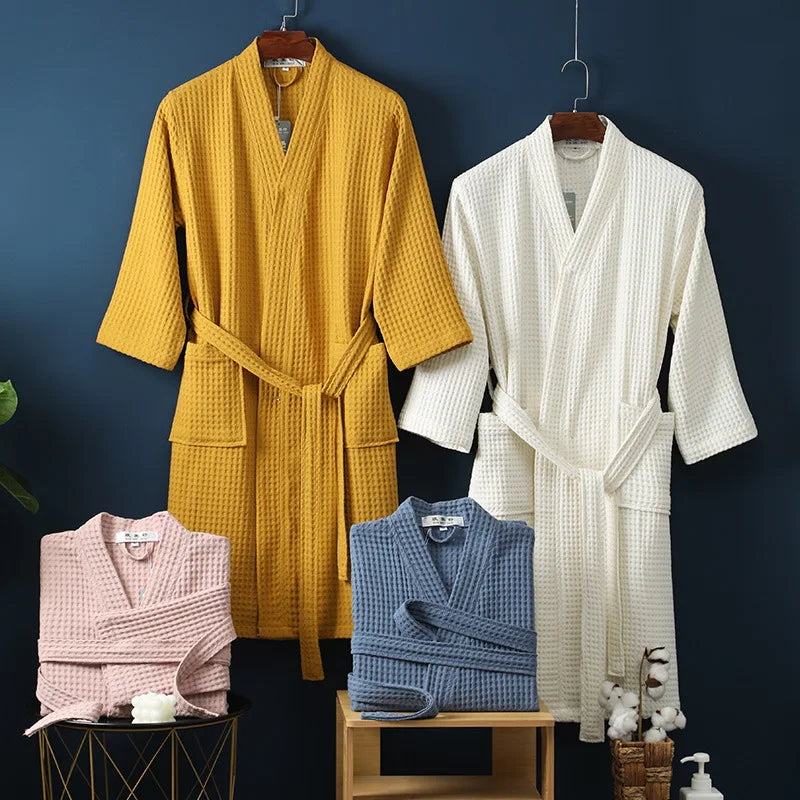 Katoenen Badjas Dames Heren Ochtendjas Zachte Badstof Kimono Wellness Spa Comfort Luxe Huispak Sauna