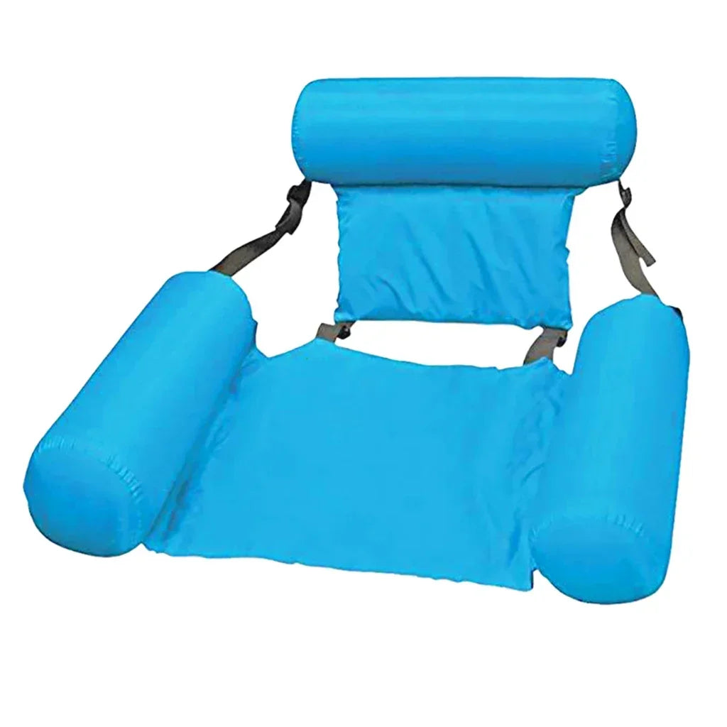 Opblaasbare Waterstoel met Rugleuning - Drijvende Zwembadstoel Mesh Design 100x120 cm Zwembadfauteuil