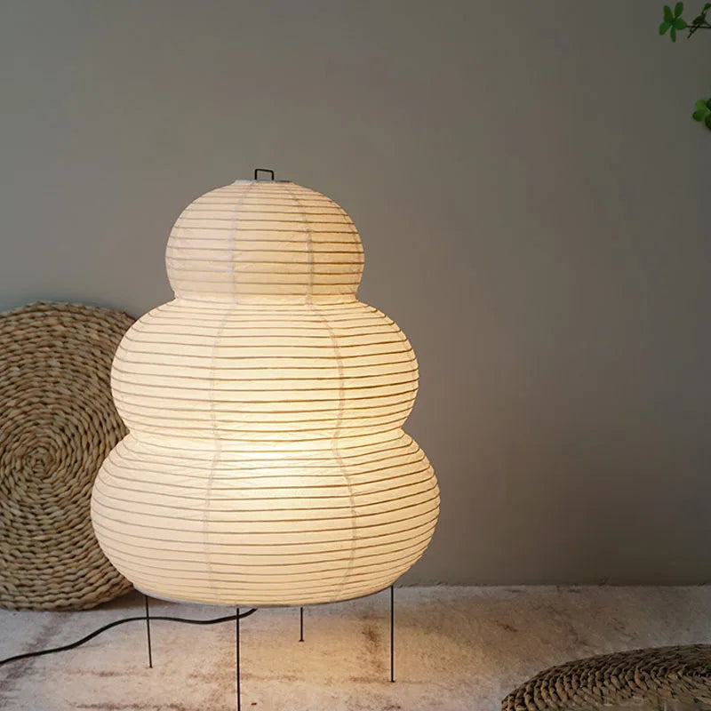 Japanse Staande Lamp 60cm Papier Metaal E27 Dimbaar Warm Sfeerlicht voor Woonkamer Slaapkamer Moderne Vloerlamp