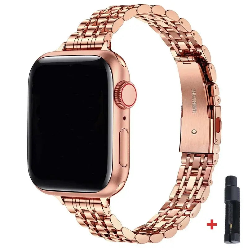 Roestvrijstalen Smartwatch Armband 38-49mm Metalen Polsband Elegante Schakelband Verstelbaar Horloge