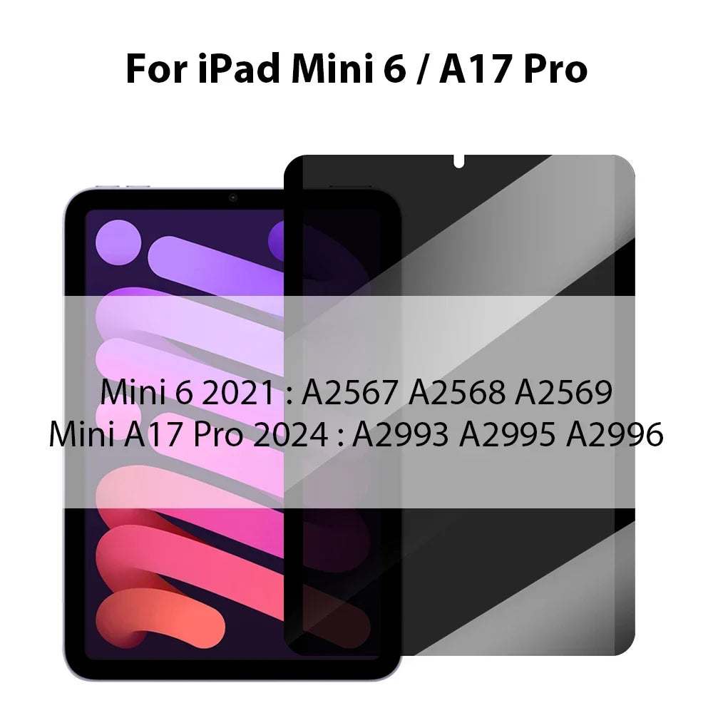 Privacy Screenprotector Gehard Glas voor iPad - Zijhoekbescherming Display Beveiliging Anti-Inkijk Screen