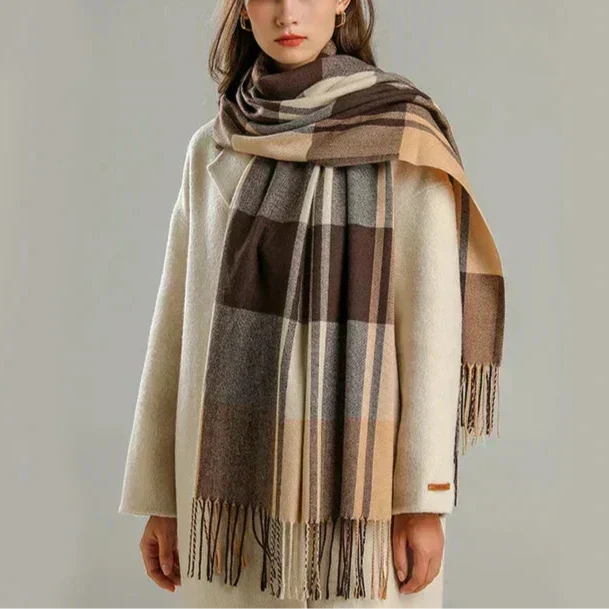 Geruite Sjaal met Klassiek Patroon - Warm & Stijlvol Accessoire voor Herfst en Winter