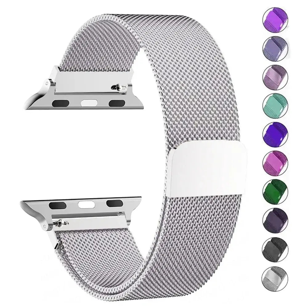 Magnetische Horlogeband Roestvrij Staal Mesh Verstelbaar Polsbandje Smartwatch Accessoire 38-49mm Universeel