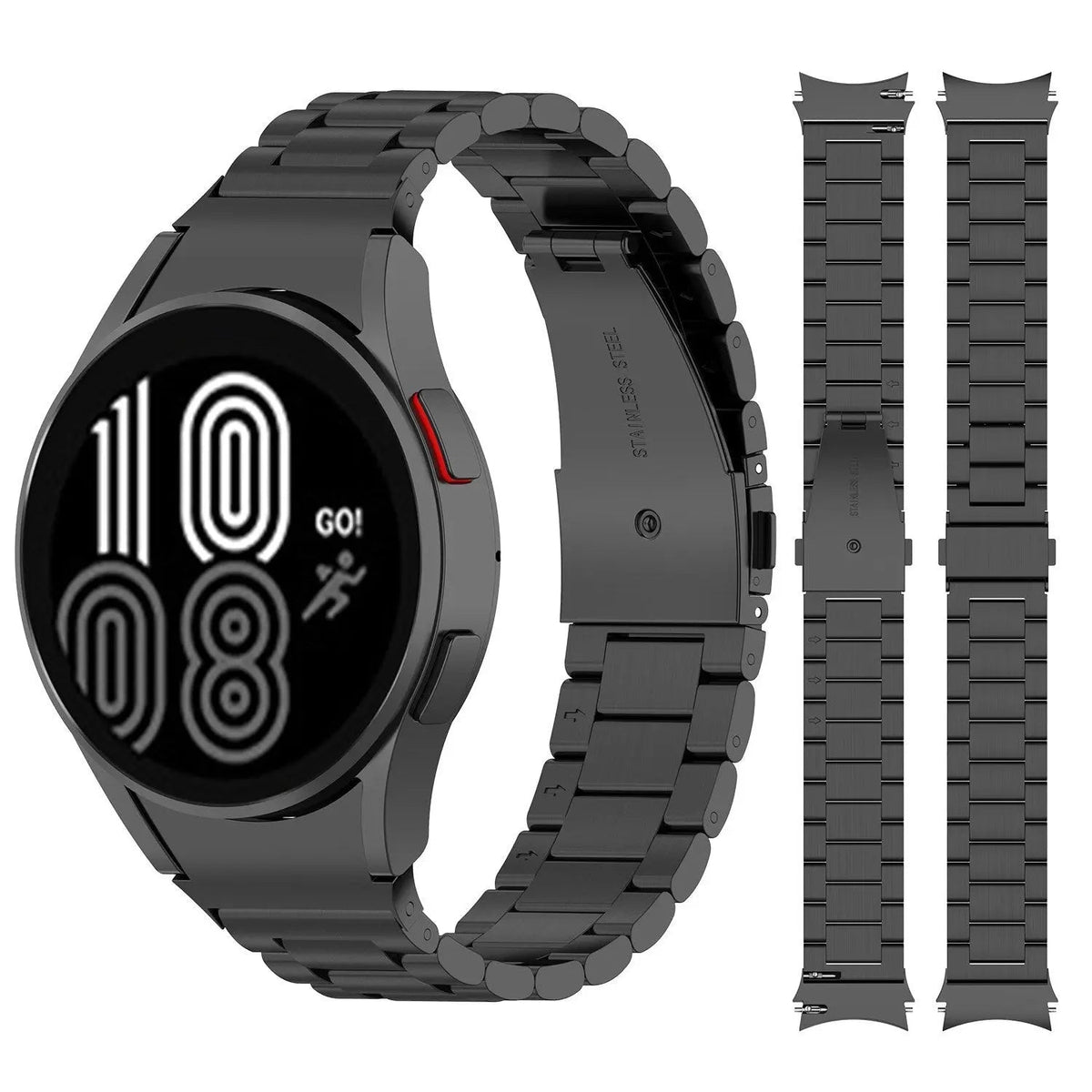 Premium Horlogeband Roestvrij Staal Leder Galaxy Watch 5 40mm 44mm 45mm Pro Verstelbaar Verwisselbaar Polsband