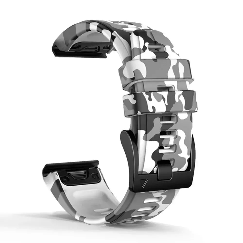 Siliconen Horloge Bandje Camouflage Print Verstelbaar Sportief 22mm 26mm Verwisselbaar Polsband Unisex