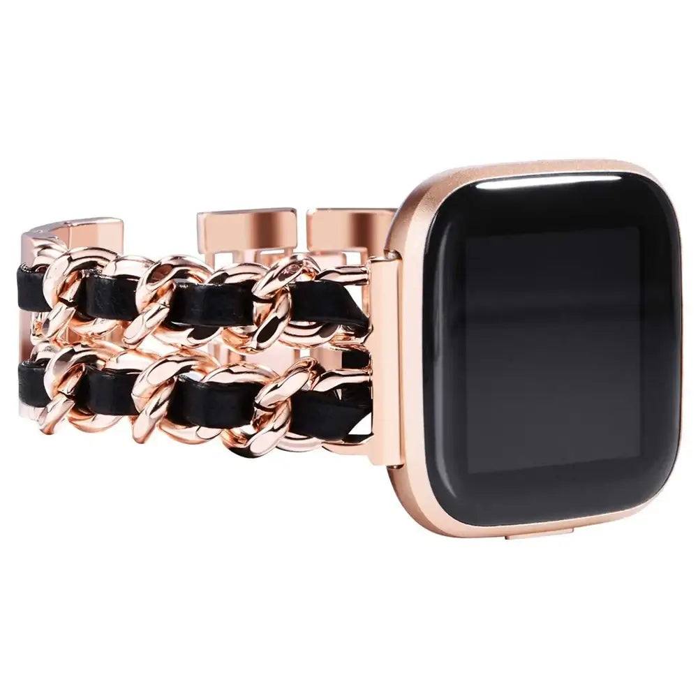 Leren Metalen Smartwatch Bandje met Verstelbare Sluiting Universeel Compatibel voor Fitness Sport Horloge