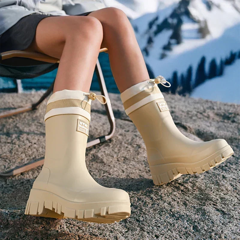 Waterdichte Regenlaarzen Dames Retro Antislip Herfstlaarzen Tuinlaarzen Wandellaarzen Outdoor Comfort